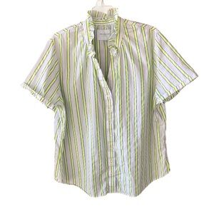 TheShirt by Rochelle Behrens 2XL 100% Cotton Essential Button Down Striped Shirt